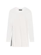 Banana Republic Womens Diagonal-stitch Crew-neck Sweater White Size L