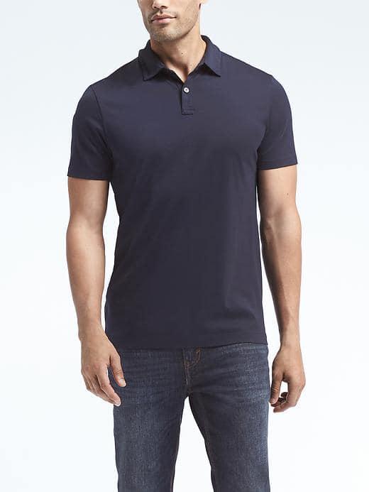 Banana Republic Mens Supima Cotton Polo - Navy