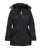 Banana Republic Womens Water-resistant Faux Fur Trim Parka Black Size Xxl