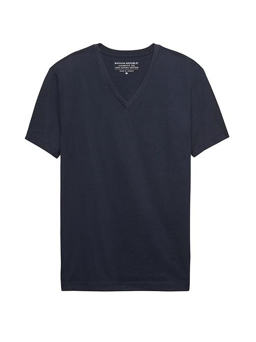 Banana Republic Mens Authentic Supima Cotton V-neck T-shirt Navy Size Xl
