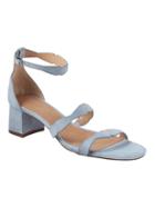 Banana Republic Womens Laser-cut Low Block-heel Sandal Light Blue Suede Size 11