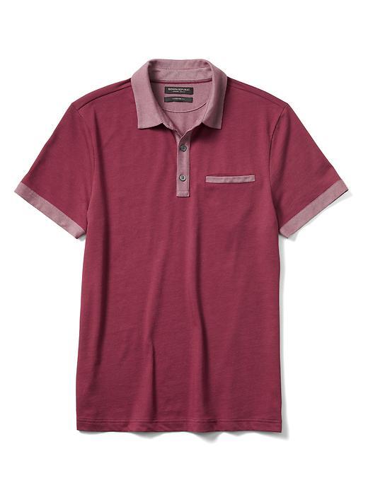 Banana Republic Mens Luxury Touch Plaited Polo - Burgundy