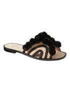 Banana Republic Womens Joie   Paden Pom Pom Sandal Black Size 38