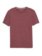 Banana Republic Mens Soft Wash Crew-neck T-shirt Heather Raspberry Pink Size Xs