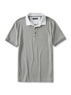 Banana Republic Mens Luxe Touch Dot Polo Size L Tall - Dark Gray