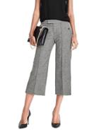Banana Republic Womens Wide Leg Cropped Flannel Pant - Brown Combo