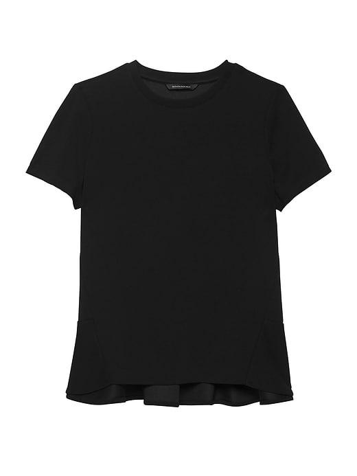 Banana Republic Womens Ruffle-back Top Black Size M