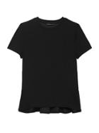 Banana Republic Womens Ruffle-back Top Black Size M