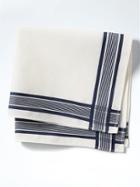 Banana Republic Mens Stripe Border Pocket Square - White