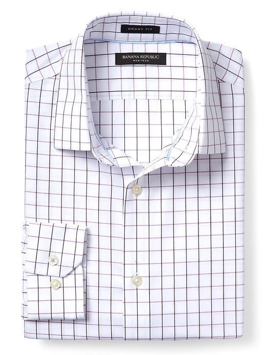 Banana Republic Mens Grant Fit Non Iron Multi Gingham Shirt - Prestine Purple