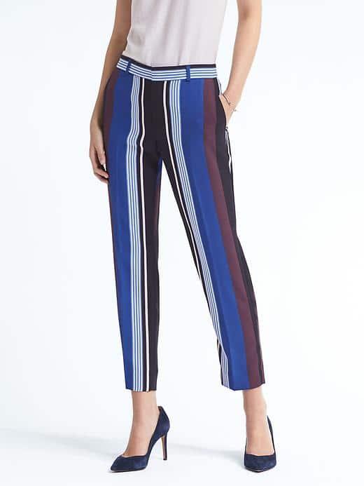Banana Republic Avery Fit Stripe Pant - Blue Stripe