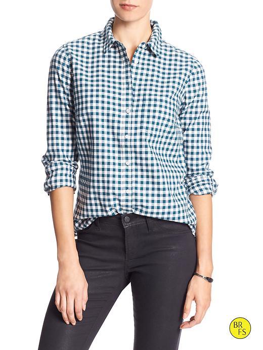 Banana Republic Factory Soft Wash Flannel Shirt Size L - Blue Indigo