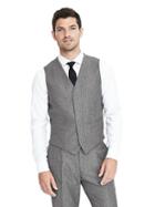 Banana Republic Mens Slim Grey Wool Herringbone Suit Vest - Gray Texture