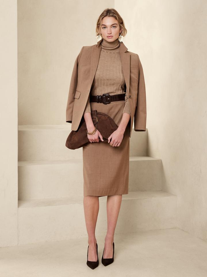 Siena Wool Pencil Skirt