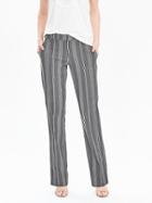 Banana Republic Womens Stripe Cotton Trouser Size 0 Regular - Light Blue Stripe