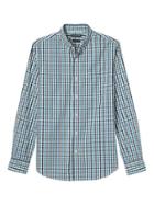 Banana Republic Mens Camden Standard Fit Cotton Stretch Gingham Oxford Shirt - Turquoise