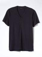 Banana Republic Mens Heritage Supima Cotton Henley - Navy