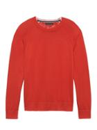 Banana Republic Mens Supima Cotton Color-printed Sweater New Vermillion Size M