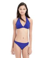 Banana Republic Womens Scallop Bikini Top Size M - Neon Cobalt