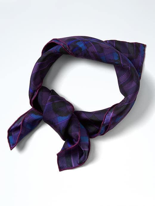 Banana Republic Madras Floral Silk Square Scarf - Burgundy