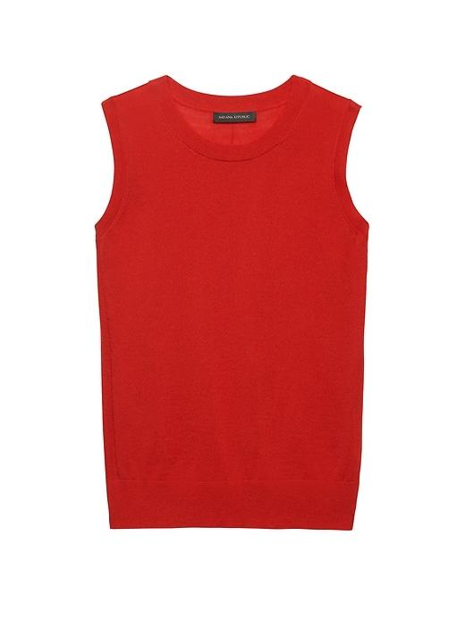 Banana Republic Womens Machine-washable Merino Sweater Shell Lipstick Red Size S