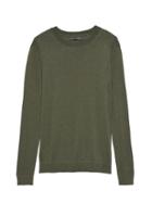 Banana Republic Womens Silk Cashmere Crew-neck Sweater Deep Olive Green Size Xs