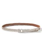 Banana Republic Metallic Woven Leather Belt Size L - Silver