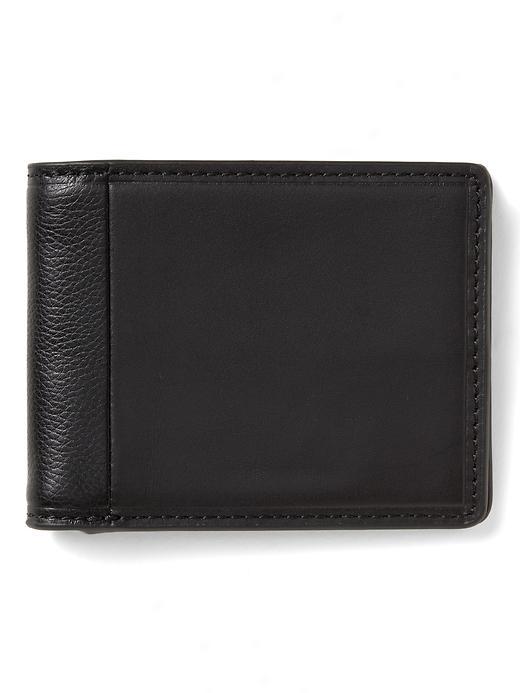 Banana Republic Mens Fold Leather Wallet - Black