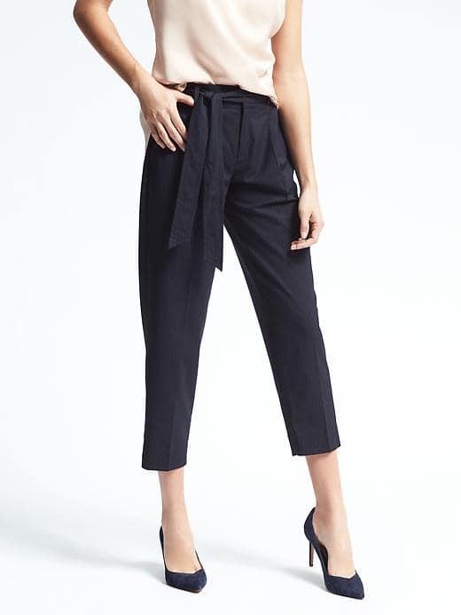 Banana Republic Avery Fit Tie Stripe Pant - Navy Combo