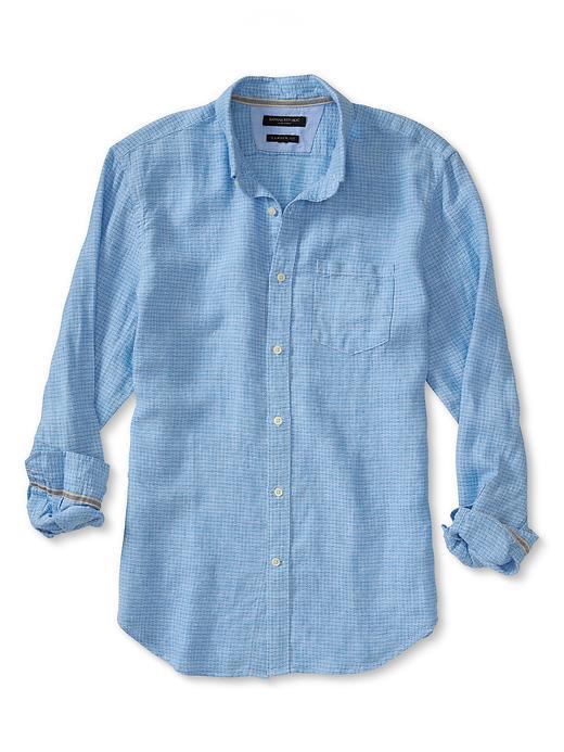 Banana Republic Mens Camden Fit Shirt Size L Tall - Beach Blue