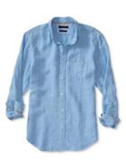 Banana Republic Mens Camden Fit Shirt Size L Tall - Beach Blue