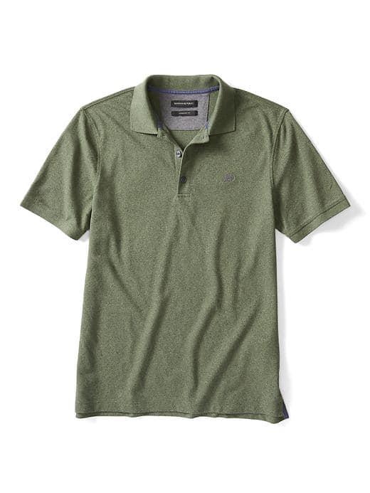 Banana Republic Solid Pique Polo - Forest Green