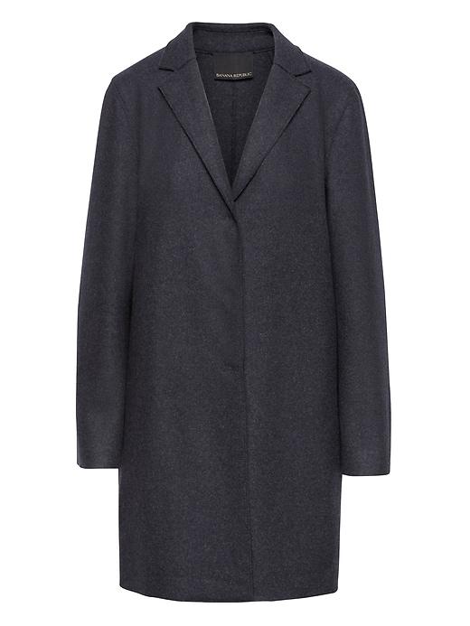 Banana Republic Womens Petite Italian Melton Wool Blend Car Coat Navy Size S