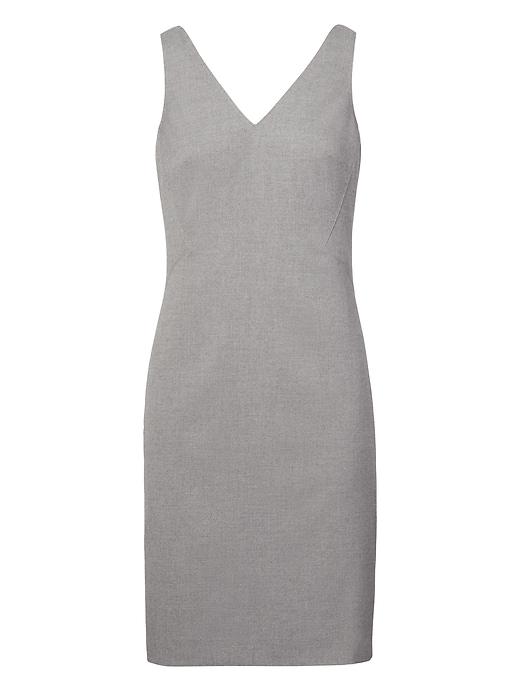 Banana Republic Womens Luxe Brushed Twill Paneled Sheath Dress - Gray