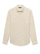 Banana Republic Mens Camden Standard-fit Linen Shirt Natural Size L