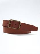 Banana Republic Mens Center Bar Leather Belt - Chocolate