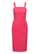 Banana Republic Womens Petite Square-neck Bi-stretch Sheath Dress Pink Strawberry Size 00