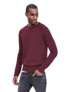 Banana Republic Mens Extra Fine Merino Wool Crew Pullover Size L Tall - Sour Cherry