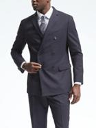 Banana Republic Mens Slim Double Breasted Navy Wool Suit Jacket - Navy
