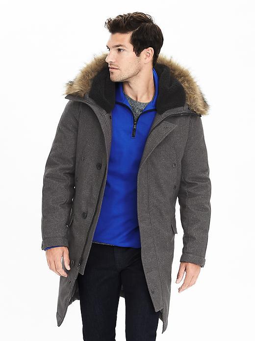 Banana Republic Mens Burkett Snorkle Parka Size L - Charcoal