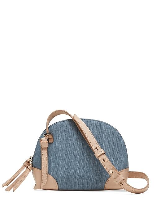 Banana Republic Womens Denim Dome Crossbody Light Wash Size One Size