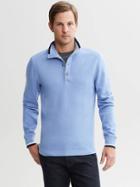 Banana Republic Tipped Birdseye Four Button Pullover - Blue Peri