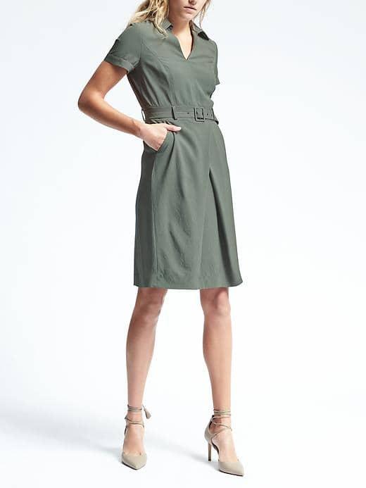 Banana Republic Womens Belted Utility Shirtdress - Flight Jacket