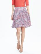 Banana Republic Womens Pleated Floral Skirt Size 0 - Red Glow