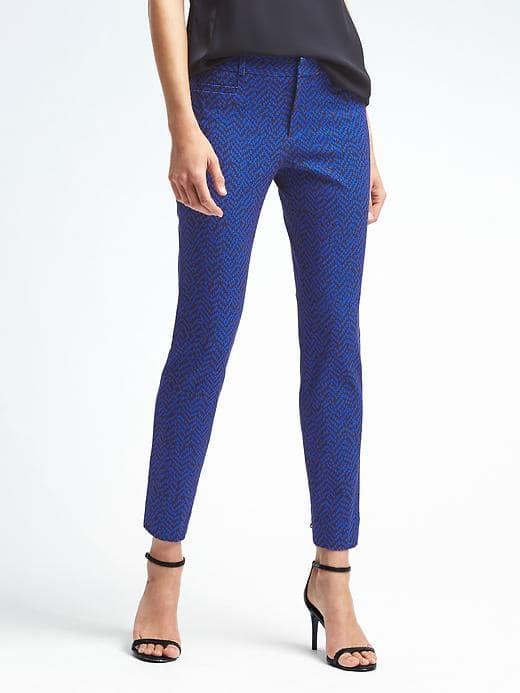 Banana Republic Womens Sloan Fit Geo Pant - Cobalt