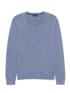Banana Republic Mens Extra-fine Italian Merino Wool V-neck Sweater Wedgewood Size Xs