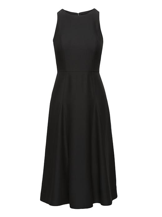 Banana Republic Womens Paneled Midi Dress Black Size 16