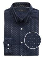 Banana Republic Mens Grant Slim-fit Non-iron Print Shirt Navy Size S