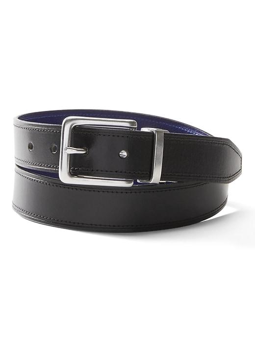 Banana Republic Mens Pop Color Reversible Italian Leather Belt Black & Cobalt Size 32