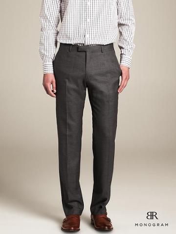 Banana Republic Monogram Charcoal Neatweave Suit Trouser - Charcoal